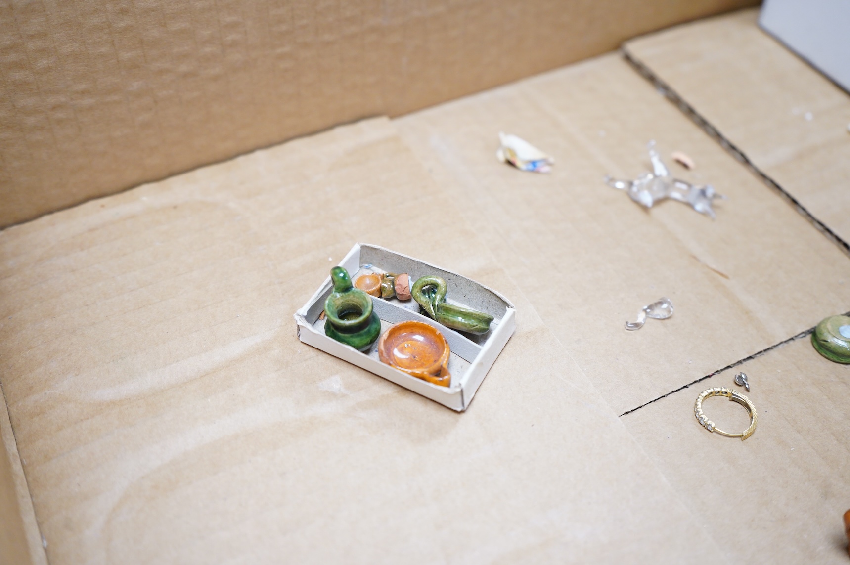 A group of assorted costume jewellery, glass beads etc.
